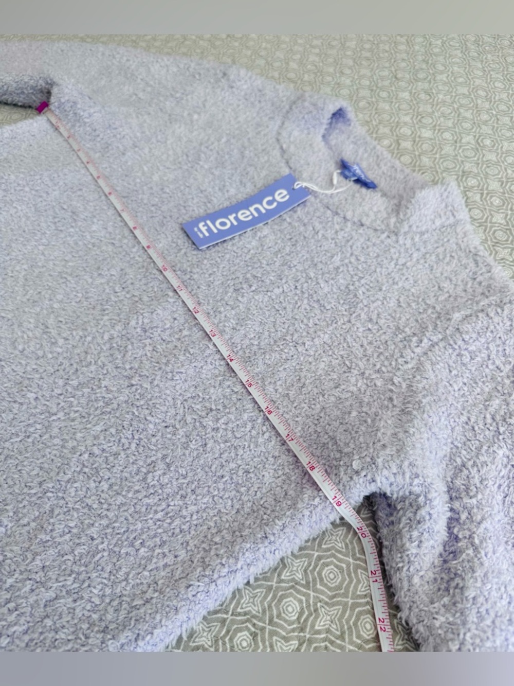 NEW! Florence by Mills Cozy Lavender Plush Pullover Sweater Eyelash Crewneck S - Picture 7 of 10